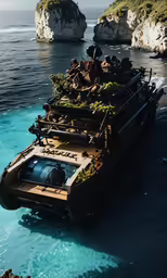 a very big boat floating in the water