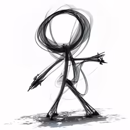 a drawing of a long, black line