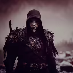 a person wearing a mask and holding a sword