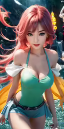 a cartoon girl dressed in sexy clothes poses for a picture