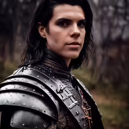 a man in armor with spiked hair