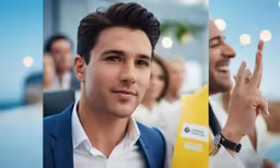 the three images show one of a man and the other of a woman