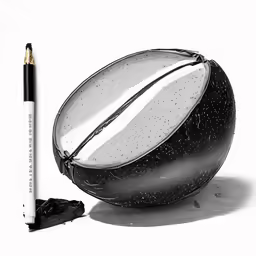 a ball shaped object with a pen on it