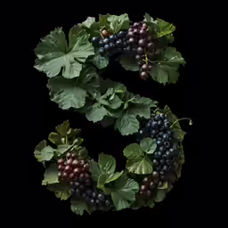 a bunch of grapes with green leaves on a branch