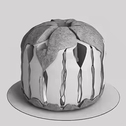 a cake that is made from paper and with lines on the top