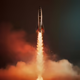 a jetliner launching into the night sky