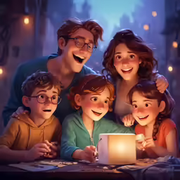 a group of people and their children in front of a candle