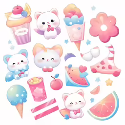 a set of cartoon stickers for kids with cute animals