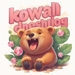 a teddy bear with the words kowa all dreshin on it