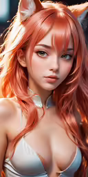 a very pretty girl with a cat headband