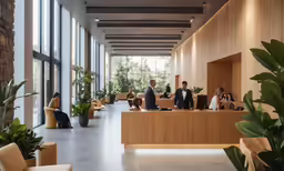 the reception room at the newly completed offices