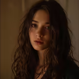 a very pretty young lady looking into the camera