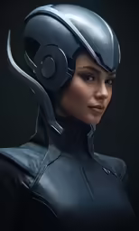 a woman is wearing a helmet with scissors in her hair