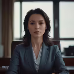 a woman is sitting down at a table