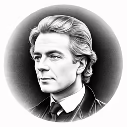 a drawing of a man with blonde hair