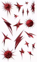 a bunch of different red abstract designs