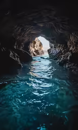 a picture of the inside of a dark cave