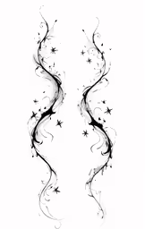 two abstract swirls with stars on white background