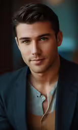 a very well - dressed man, looking into the camera