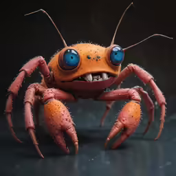 a giant crab with two large eyes