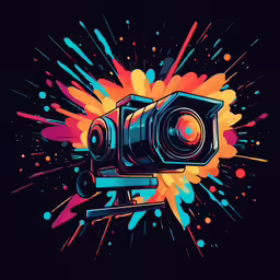 a digital camera on top of an explosion