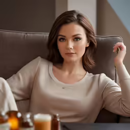 the woman in a white top is holding a wine glass and looking at the camera