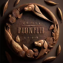 the emblem for the restaurant paonifle in the middle of a circle of leaves