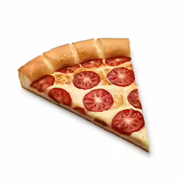 a piece of pizza with cheese and pepperoni slices