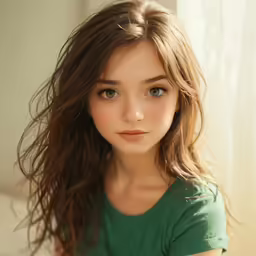 a pretty young woman sitting on a couch next to a window