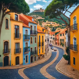 a street that is made of cobblestone roads