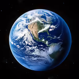 a full view of the earth is seen from space