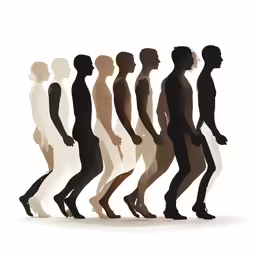 an image of the evolution of man standing