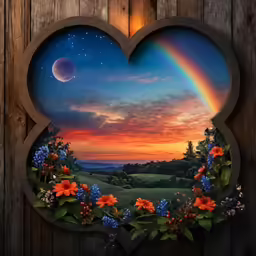 a heart shaped frame is set against a fence