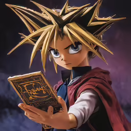 a character in an anime holds a book