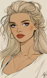 a woman with blonde hair and blue eyes