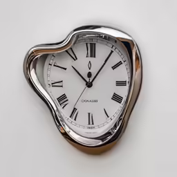 a white clock is on the wall, with its face drawn to look like a snail