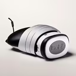 a modern product designed to look like a shoe with striped details