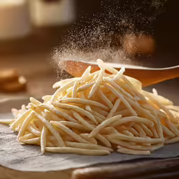 some food on the table being sieveled