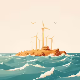 there is a bird flying over a lighthouse in the ocean