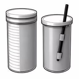 a set of two toothbrush holders with two sides