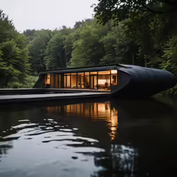 an empty boat is docked on the water