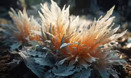 an abstract photograph of flowers on the ground