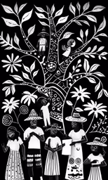 an intricately designed black and white paper