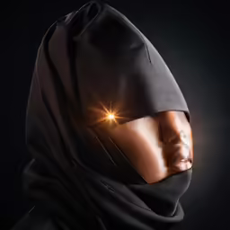 a beautiful woman with dark clothing and a sunbeam