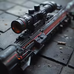 a gun lying on a surface in the rain