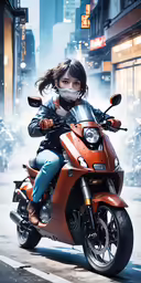 a person on a motorcycle in the street