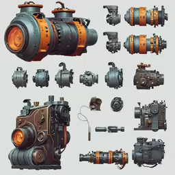 a bunch of different kinds of mechanical gear