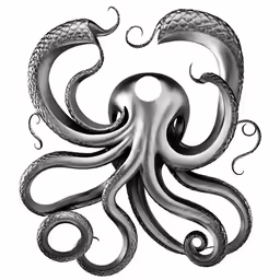 an octopus is shown in the center of the drawing