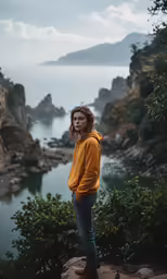 a person is standing on top of a mountain