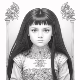 a drawing of a girl with long hair